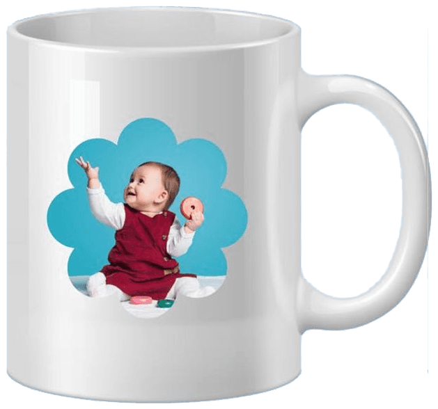 Mug printed with a baby photo